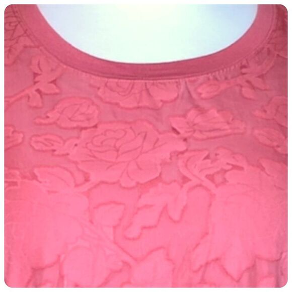 RXB Spiced Coral Lace Floral Overlay Top XXL NWT - Picture 3 of 5